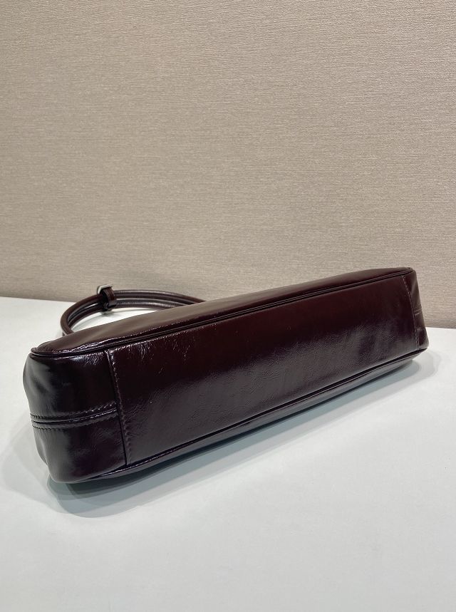 Prada original calfskin medium tote bag 1BA846 dark brown