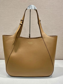 Prada original calfskin medium tote bag 1BG512 brown