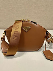 Prada original calfskin mini shoulder bag 1BH212 brown