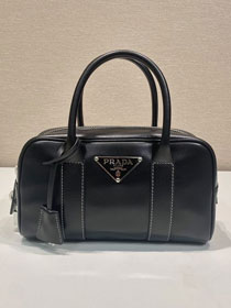 Prada original calfskin small boston bag 1BA846 black