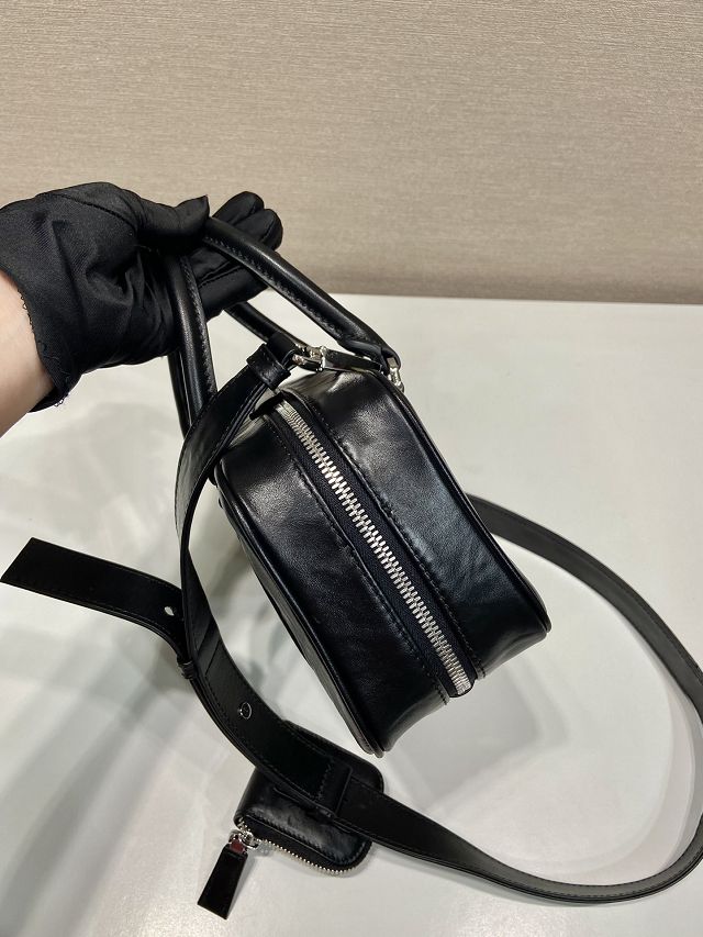 Prada original lambskin small boston bag 1BB098 black