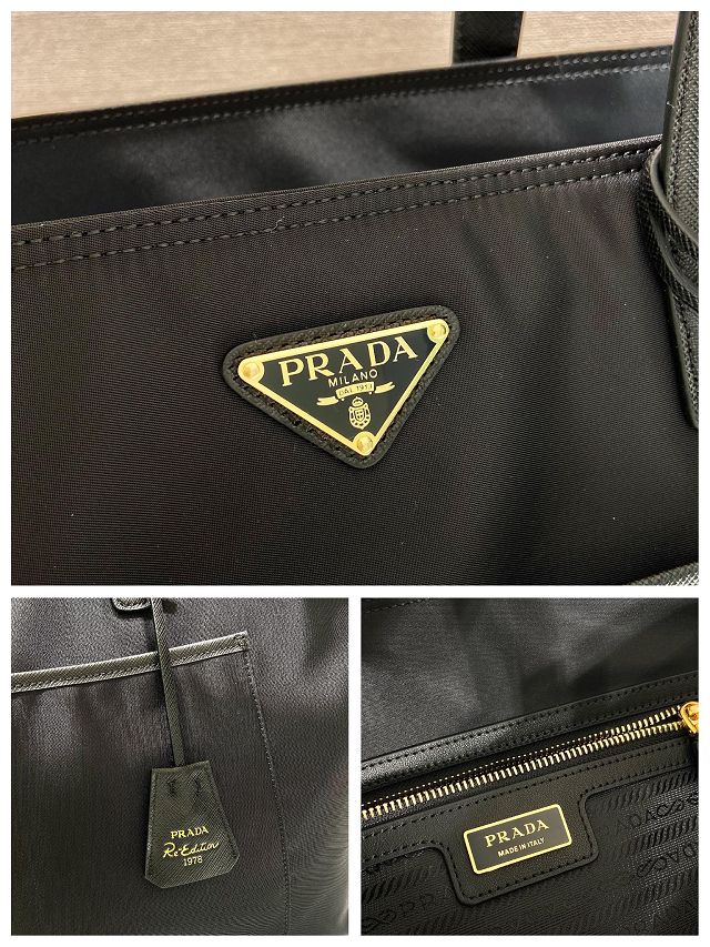 Prada original nylon large tote bag 1BG527 black 