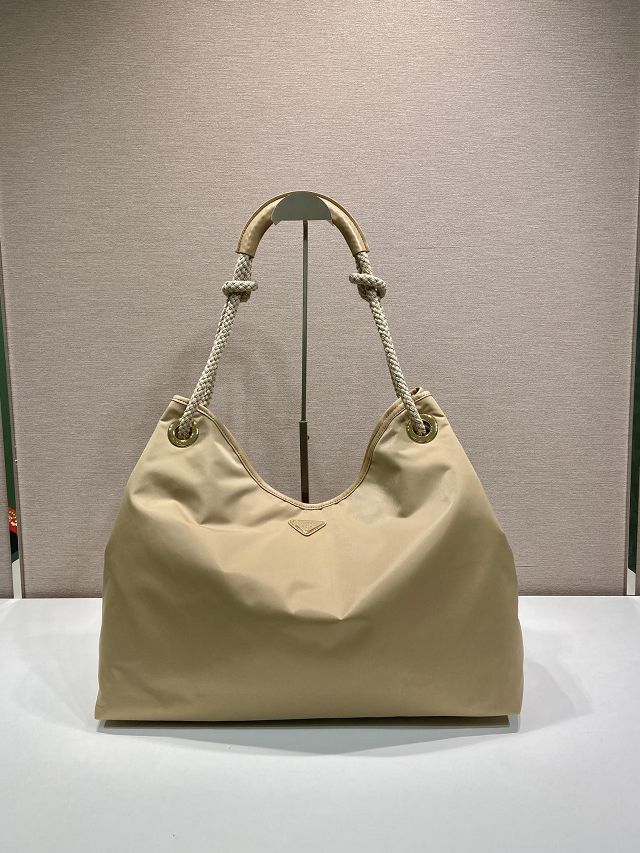 Prada original nylon mariner large shoulder bag 1BC244 beige