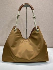 Prada original nylon mariner large shoulder bag 1BC244 brown