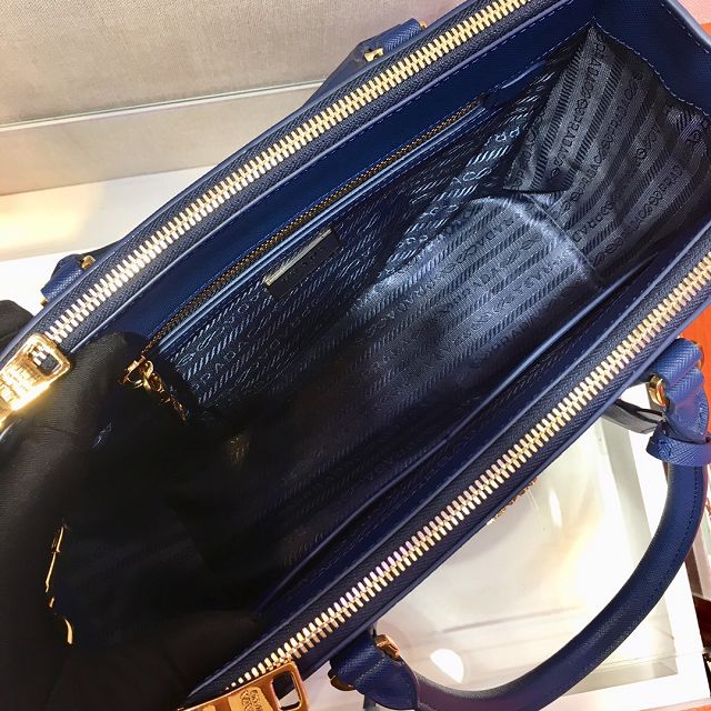 Prada original saffiano calfskin galleria medium bag 1BA863 navy blue