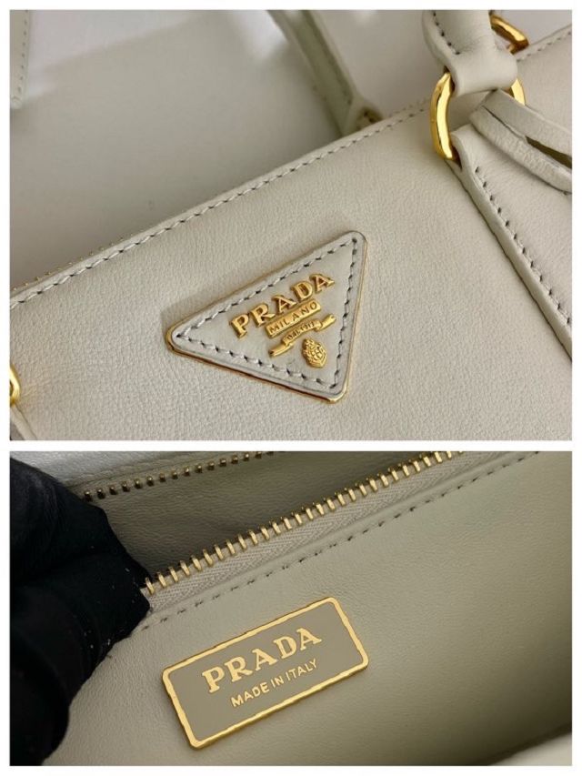 Prada original soft calfskin galleria medium bag 1BA863 white