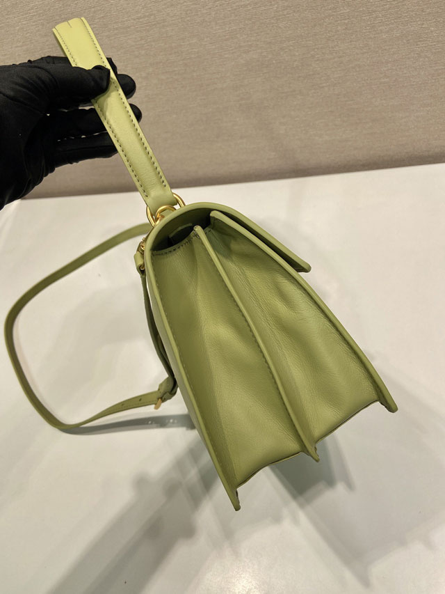 Prada original soft calfskin sound medium shoulder bag 1BN023 green