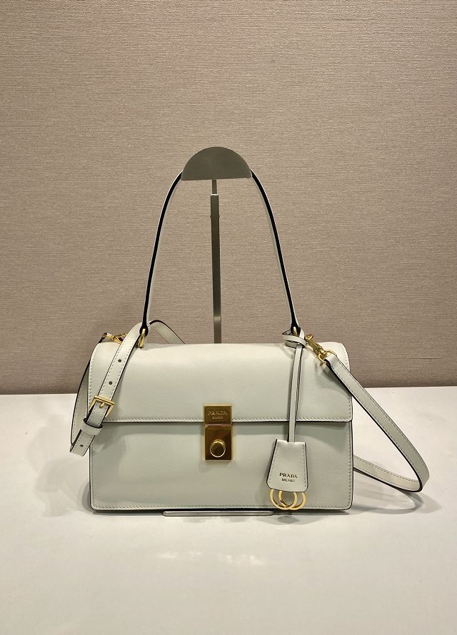 Prada original soft calfskin sound medium shoulder bag 1BN023 white