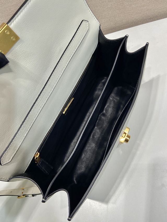 Prada original soft calfskin sound medium shoulder bag 1BN023 white
