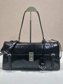 Prada original calfskin large handbag 1BN024 black