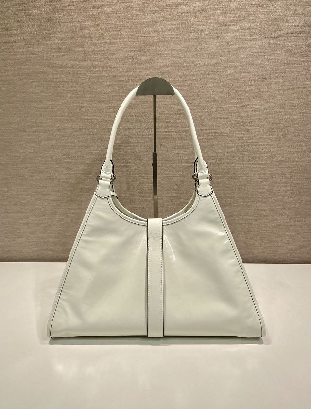 Prada original calfskin large tote bag 1BG570 white