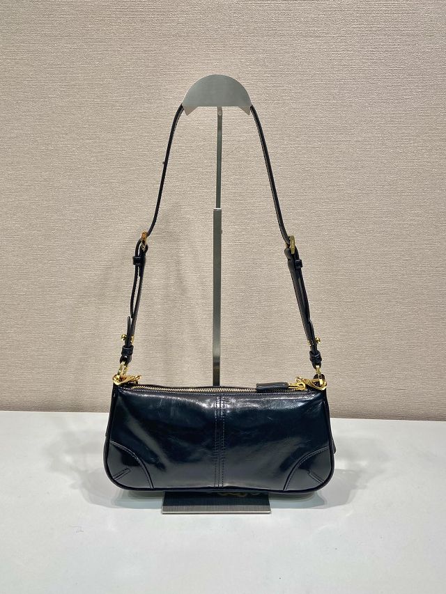Prada original calfskin medium shoulder bag 1BC221 black