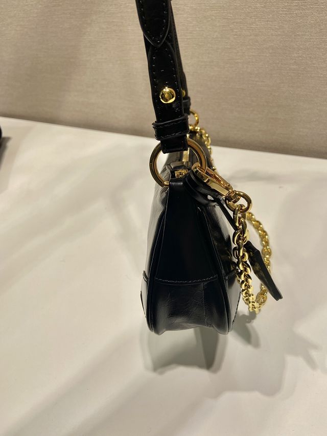 Prada original calfskin medium shoulder bag 1BC221 black