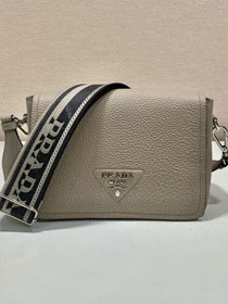 Prada original calfskin small shoulder bag 1BD314 grey