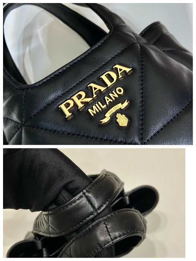 Prada original lambskin mini tote bag 1BG451 black