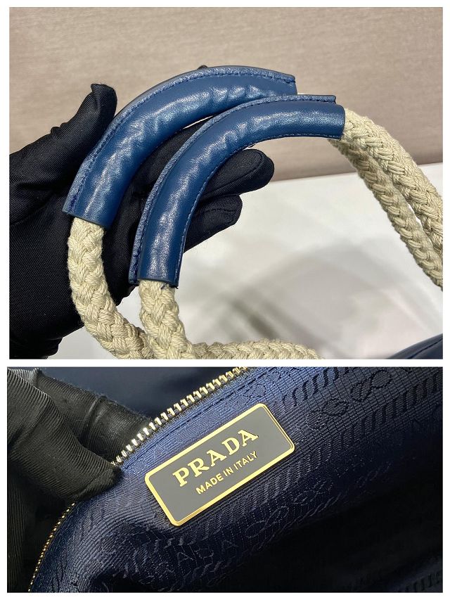 Prada original nylon mariner small bucket bag 1BE082 blue