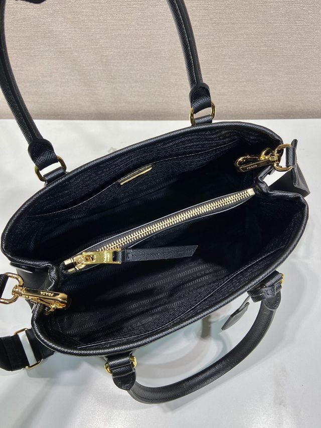 Prada original nylon medium top handle bag 1BA173 black