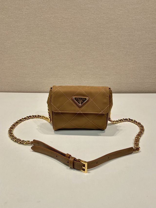 Prada original nylon mini tote bag 1BD643 brown