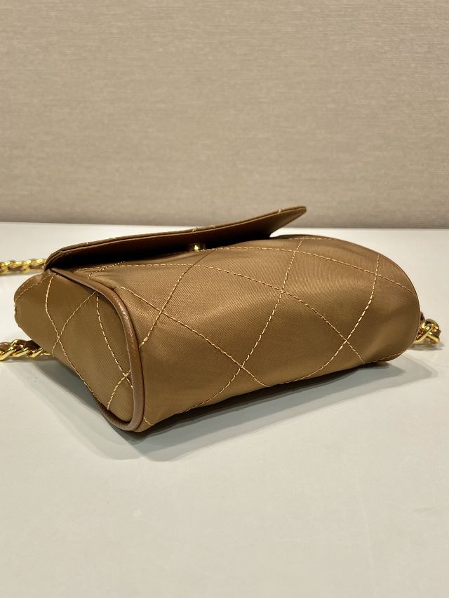 Prada original nylon mini tote bag 1BD643 brown