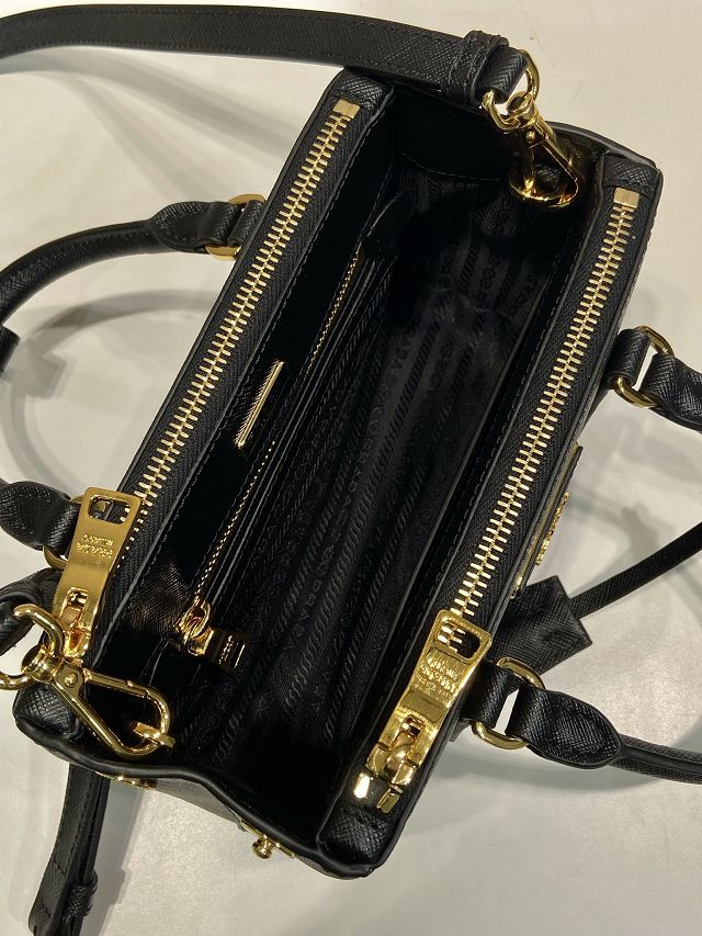 Prada original saffiano calfskin galleria mini bag 1BA916 black