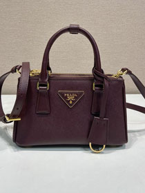 Prada original saffiano calfskin galleria mini bag 1BA916 bordeaux