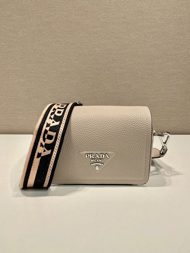 Prada original calfskin small shoulder bag 1BD332 beige