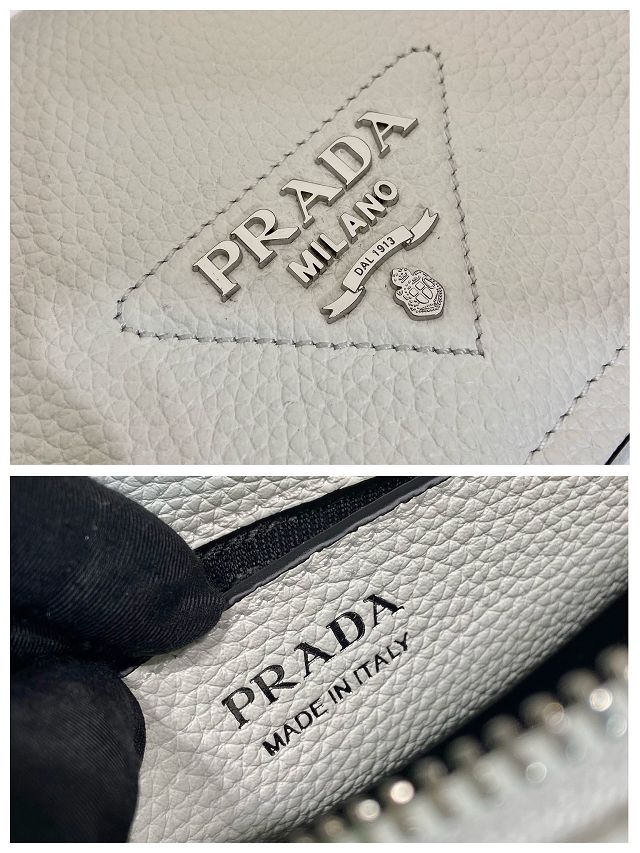 Prada original calfskin small shoulder bag 1BD332 white