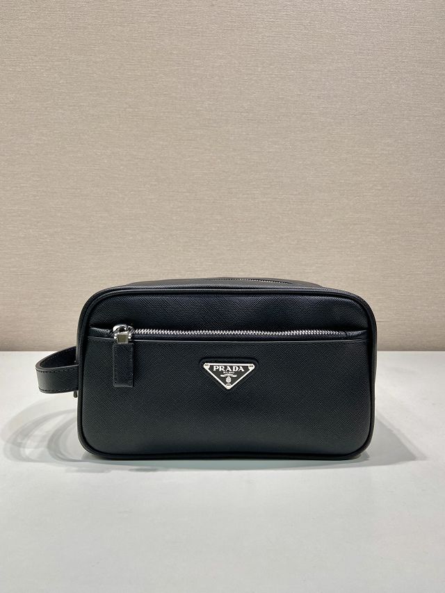 Prada original calfskin travel pouch 2NA819 black