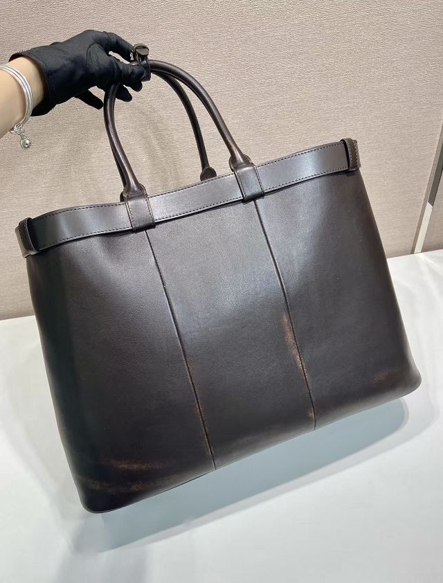 Prada original lambskin large tote bag with belt 1BG126 