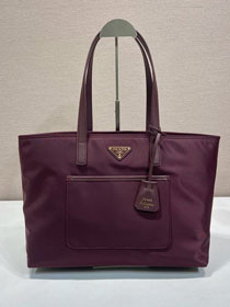 Prada original nylon medium tote bag 1BG555 bordeaux