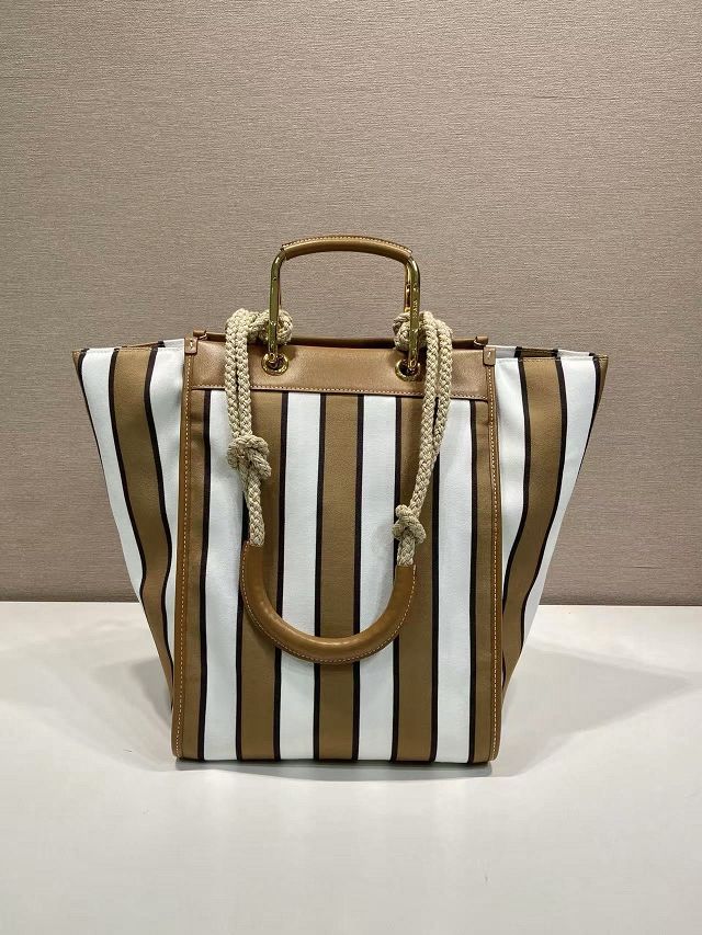 Prada original nylon medium tote bag 1BG561 white&brown