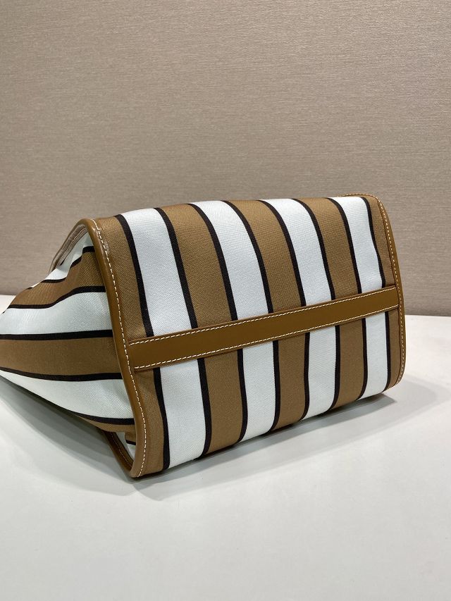 Prada original nylon medium tote bag 1BG561 white&brown
