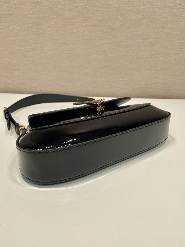 Prada original patent leather shoulder bag 1BD345 black