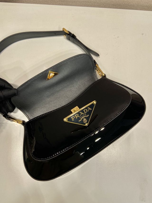 Prada original patent leather shoulder bag 1BD345 black