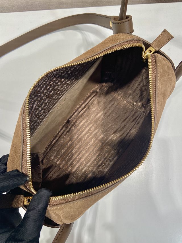 Prada original suede darling handbag 1BA451 brown