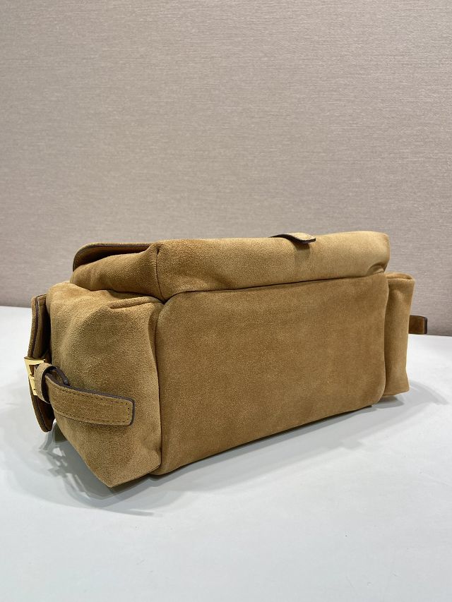 Prada original suede explore medium tote bag 1BG596 brown