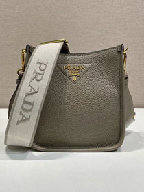 Prada original calfskin mini shoulder bag 1BH191 grey