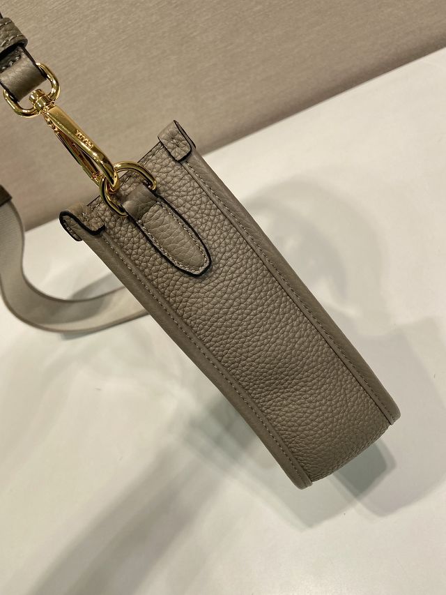 Prada original calfskin mini shoulder bag 1BH191 grey