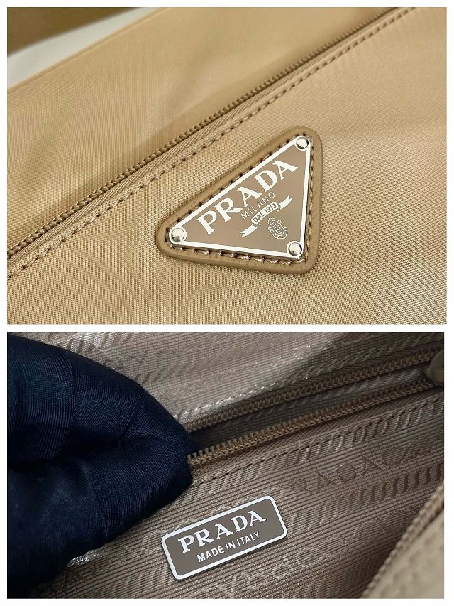 Prada original nylon small shoulder bag 1BC167 apricot