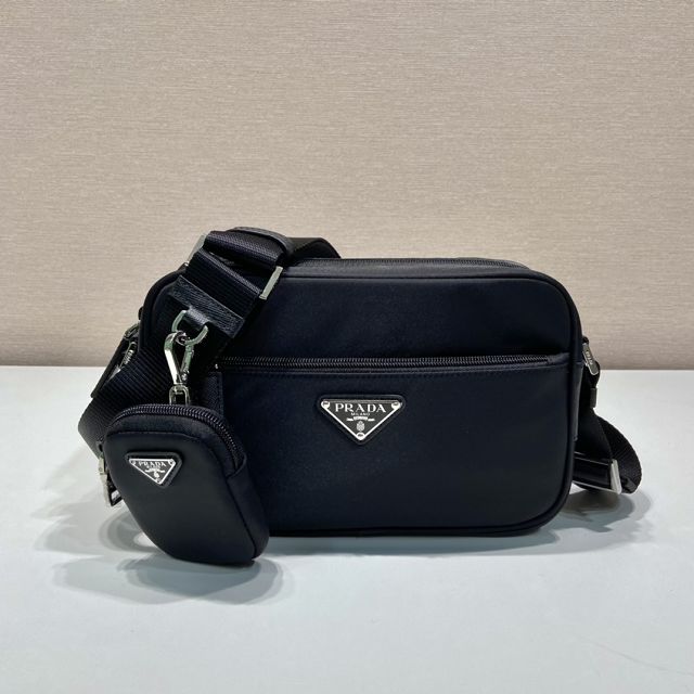 Prada original nylon small shoulder bag 1BC167 black 