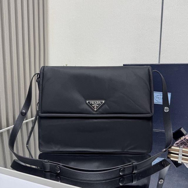 Prada original nylon traveller shoulder bag 1BD256 black