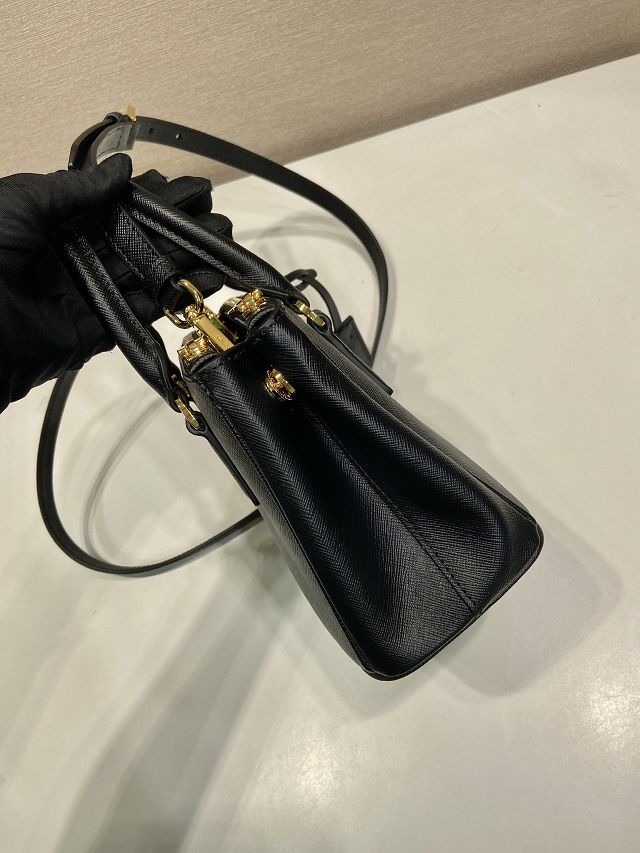 Prada original saffiano calfskin galleria mini bag 1BA906 black