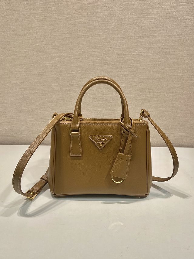 Prada original saffiano calfskin galleria mini bag 1BA906 brown