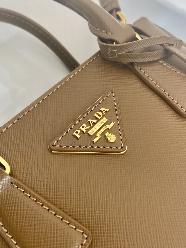 Prada original saffiano calfskin galleria mini bag 1BA906 brown