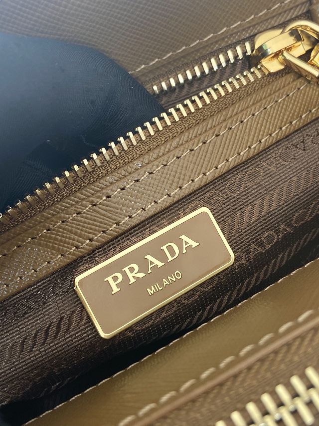 Prada original saffiano calfskin galleria mini bag 1BA906 brown