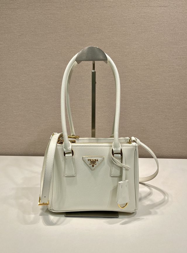 Prada original saffiano calfskin galleria mini bag 1BA906A white