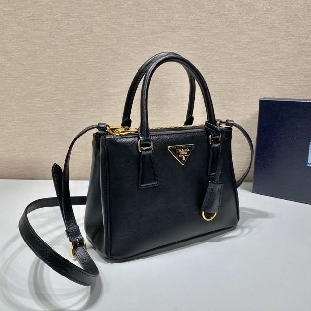 Prada original saffiano calfskin galleria small bag 1BA896 black