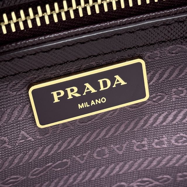 Prada original saffiano calfskin galleria small bag 1BA896 burgundy