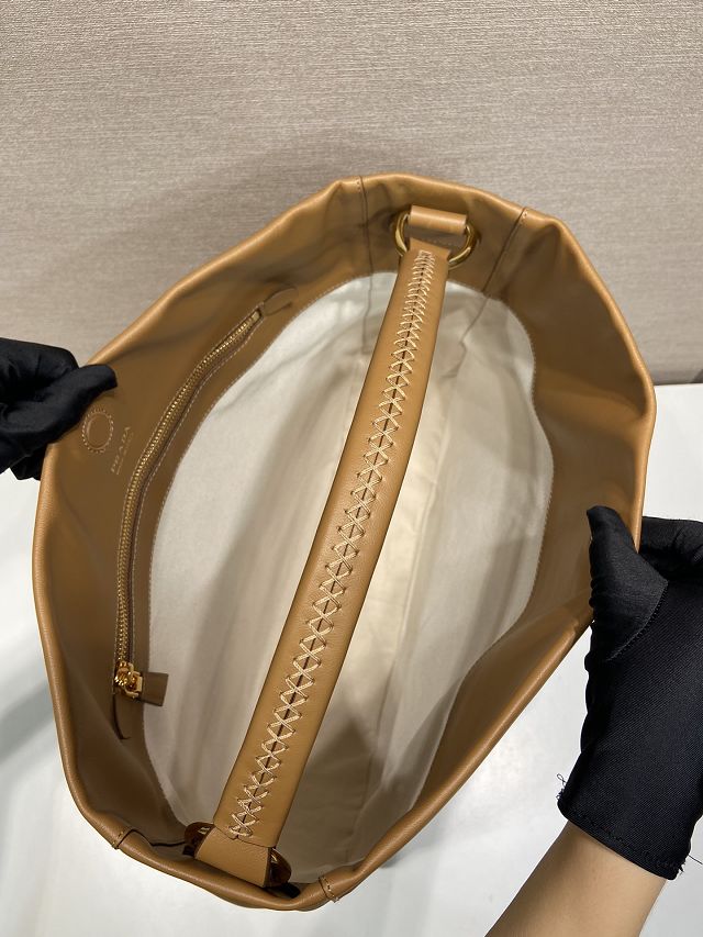 Prada original calfskin large tote bag 1BC219 caramel