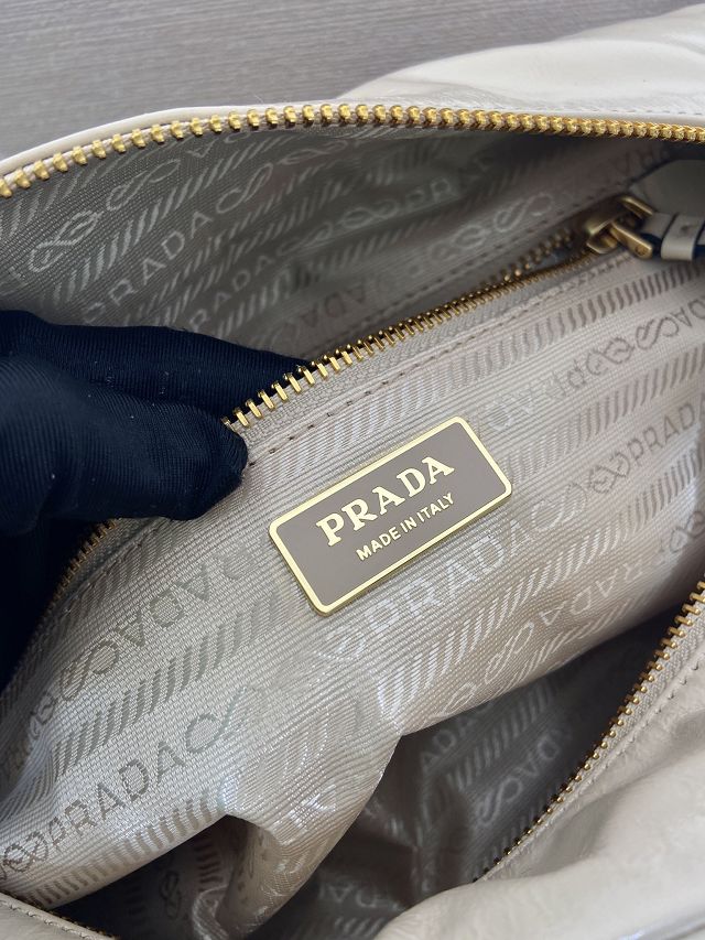 Prada original calfskin medium shoulder bag 1BB138 beige